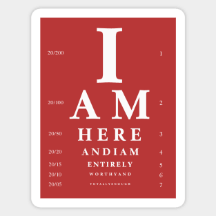 Eye Chart I am Worthy Sticker